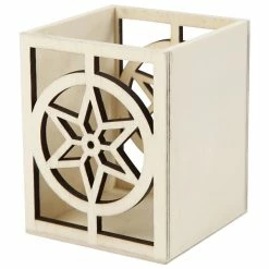 Sortie 😍 Creativ Company Pot à Crayon à Décorer Pot En Bois à Décorer - 10 X 8 X 8 Cm - Etoile 😀