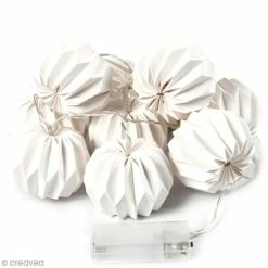 Meilleure vente 🧨 Creativ Company Guirlande Lumineuse à LED 100 Cm - Lampions Origami Ronds 🛒