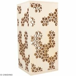 Vente flash 🔥 Artemio Lampe à Décorer Lampe LED En Bois Ajourée - Japan Fleurs - 12 X 12 X 26 Cm 😀