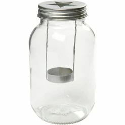 Remise 🔥 Creativ Company Pots En Verre Pot Lanterne En Verre - Étoile - 10 X 18 Cm 🎁