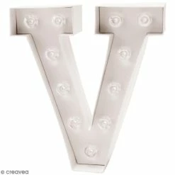 Nouveau 🛒 Rico Design Lettre Lumineuse Led Lettre Lumineuse à Led - V - 18 X 20 X 5 Cm ⌛