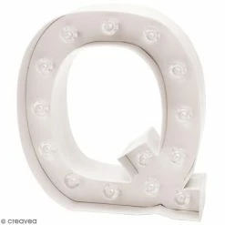 Nouveau ❤️ Rico Design Lettre Lumineuse Led Lettre Lumineuse à Led - Q - 18 X 20 X 5 Cm ✔️