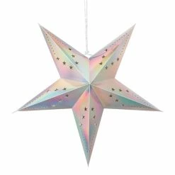 Meilleure affaire 🥰 Party Lanterne Papier Lot De 2 Grandes Lanternes étoile Irisées, Dim. 60 Cm, Suspension En Carton 🎉 -Lampe et luminaire Soldes unnamed file 164