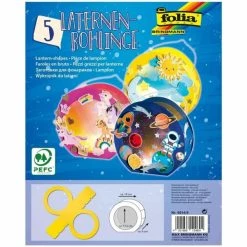 Remise 🤩 Folia Lanterne Papier Lampions Prédécoupés, Cartonnés - Jaune ✨