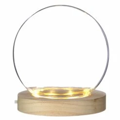 Coupon 🎁 Creavea Cloche Boule En Verre Avec Socle Lumineux - 13 X 14 Cm 🥰