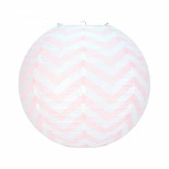 Acheter 😉 Party Lanterne Papier Lanterne Japonaise Zigzag Rose Et Blanc De 35 Cm, Boule Chinoise Chevron En Papier à Suspendre 🔔