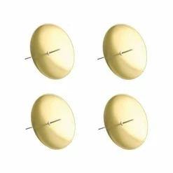 Le moins cher 🤩 Artif Bougeoir à Décorer Lot De 4 Portes Bougies Métalliques Dorées à Piquer, Ø 6 Cm, Pour Couronne De L'avent 🧨