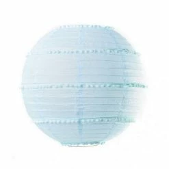 Meilleure vente 🤩 Artif Lanterne Papier Lanterne Japonaise Bleu Ciel à Pompons, Lampion Boule Papier, 35 Cm, à Suspendre ❤️
