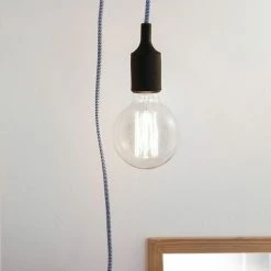 Bon marché 🔥 Kikkerland Veilleuses Et Lampes D'ambiance Kit Suspension - Fil Bleu À Chevrons 3,7 M 🥰 -Lampe et luminaire Soldes unnamed file 280