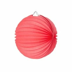 Remise ❤️ Party Lanterne Papier Lampion Boule De 20 Cm, Papier Accordéon Rouge Corail à Suspendre Pour Une Déco Printanière 🥰