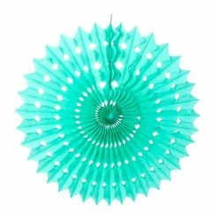 Grosses soldes ✨ Party Lanterne Papier Grand Éventail Alvéolé Couleur Vert Menthe, Dim. 53 Cm, Papier De Soie Celadon à Suspendre 👏