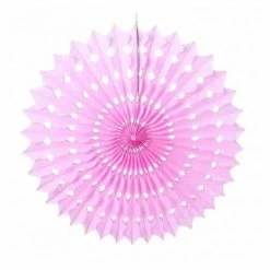 Tout neuf 👍 Party Lanterne Papier Grand Éventail Alvéolé Couleur Rose Bubble Gum, Dim. 53 Cm, Papier De Soie à Suspendre ✨