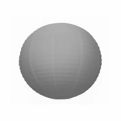 Coupon 🥰 Party Lanterne Papier Lanterne Japonaise Grise, Diam. 35 Cm, Lampion Boule Papier Gris, à Suspendre 🥰