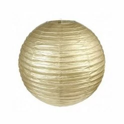 De gros 🛒 Party Lanterne Papier Lanterne Japonaise Dorée, Diam. 35 Cm, Lampion Boule Papier Or, à Suspendre ⭐