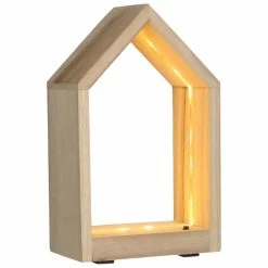 Grosses soldes 💯 Creavea Lampe à Décorer Maison En Bois Lumineuse - 26 X 16 X 9 Cm 🧨