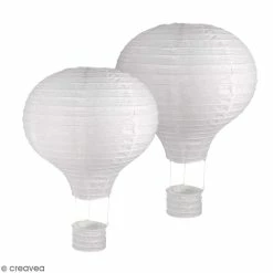 Promo 😉 Rayher Lanterne Papier Lanterne En Papier Montgolfière - Blanc - 23 Cm ⭐
