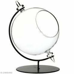 Acheter 🤩 Ideas 4 Seasons Boules Et Suspensions Verre Boule En Verre Ouverte Avec Support En Métal - 15 X 21 Cm 🔔