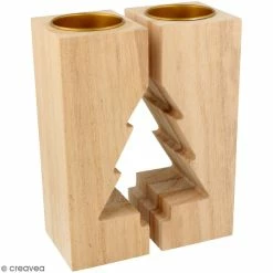 Offres 👏 Artemio Bougeoir à Décorer Bougeoirs En Bois à Décorer - Sapin - 11 X 15 Cm - 2pcs 👏