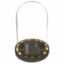 Meilleure vente 👍 Creavea Cloche En Verre Avec Socle Noir Lumineux- 14 X 21,5 Cm ⌛