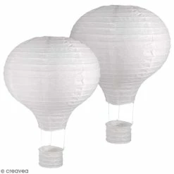 Vente flash 🧨 Rayher Lanterne Papier Lanterne En Papier Montgolfière - Blanc - 40 Cm 💯