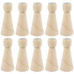 Promo 🔥 Creativ Company Bougeoir à Décorer Lot De Bougeoirs Coniques En Bois - 14,5 X 6,5 Cm - 10 Pcs 😀