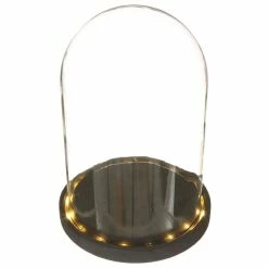 Budget 🎉 Creavea Cloche En Verre Avec Socle Noir Lumineux- 17 X 25,5 Cm 😀