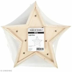 Nouveau ⭐ Creativ Company Lampe à Décorer Forme LED En Bois à Décorer - Etoile - 26 X 26 Cm 🤩